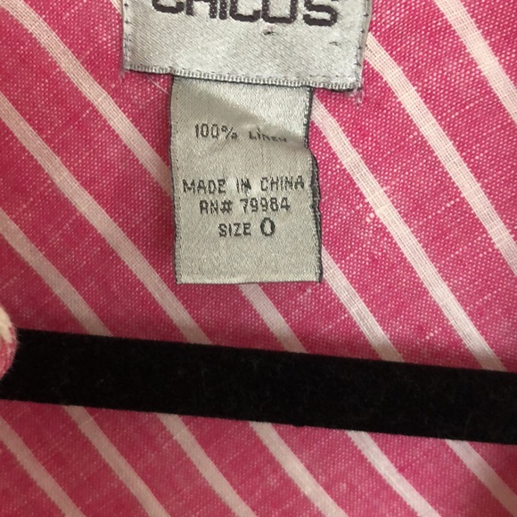 Chicos pink ticking stripe tunic size 0 - Picture 4 of 4